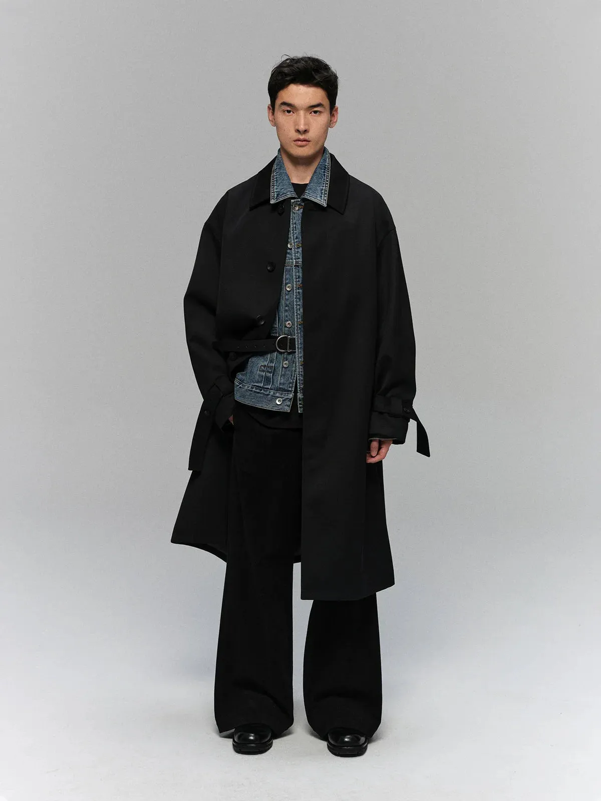Heavy Wool Blend Trench Coat