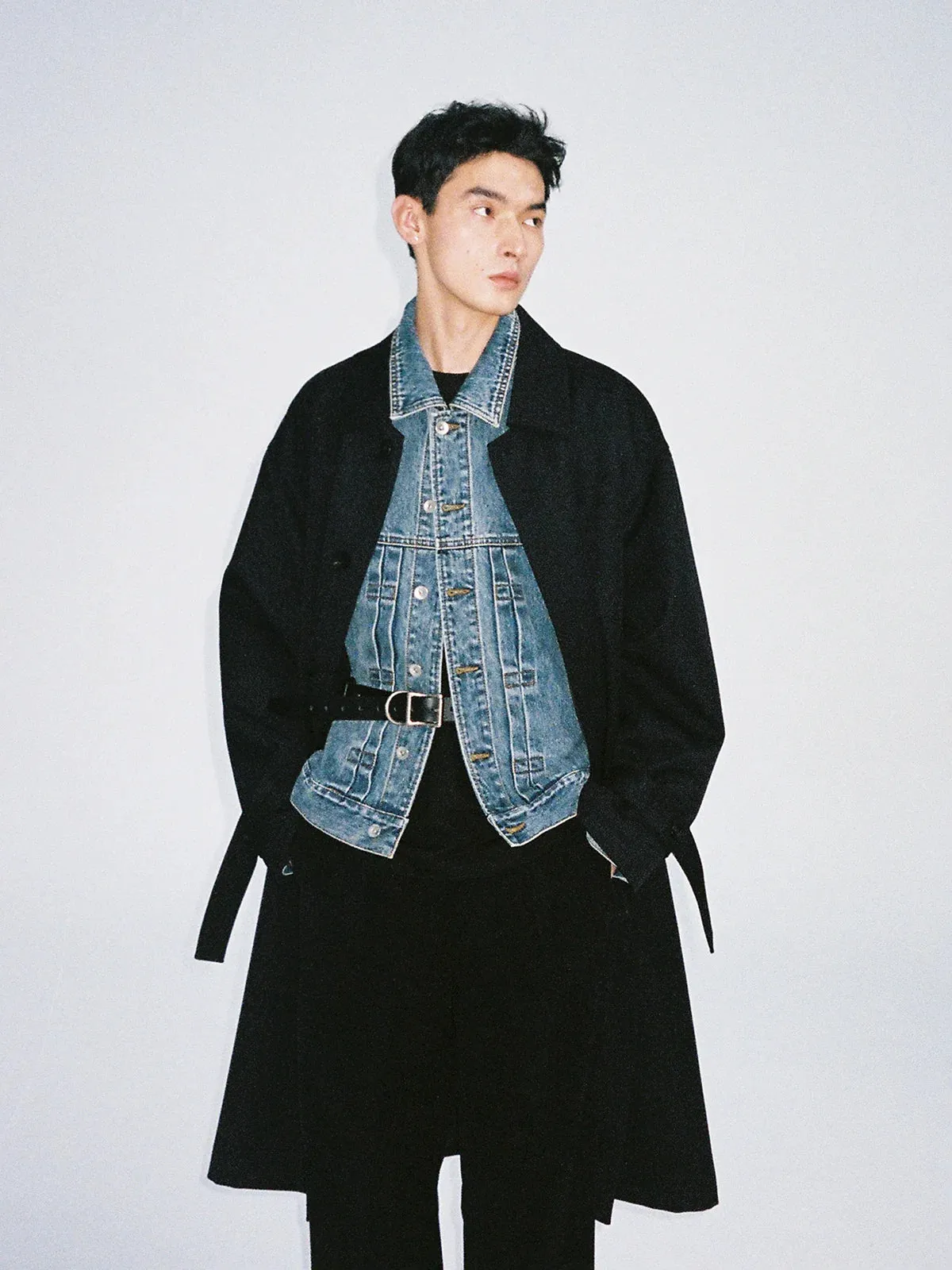 Heavy Wool Blend Trench Coat