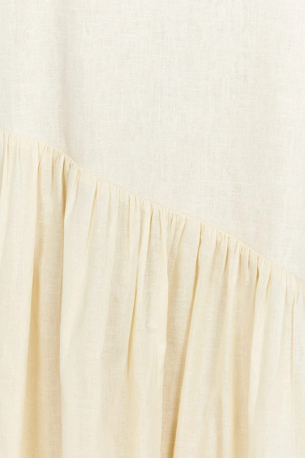 NOAH LEMON LINEN ASYM MIDI DRESS