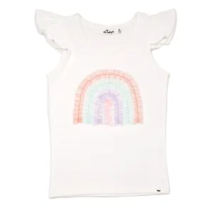 oh baby! Cotton Flutter Tank - Tulle Pastel Rainbow - Cream