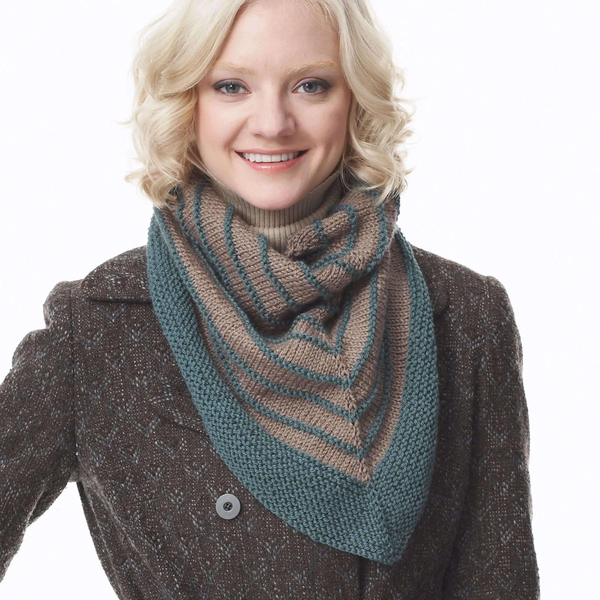 Patons Knit Cozy Striped Kerchief