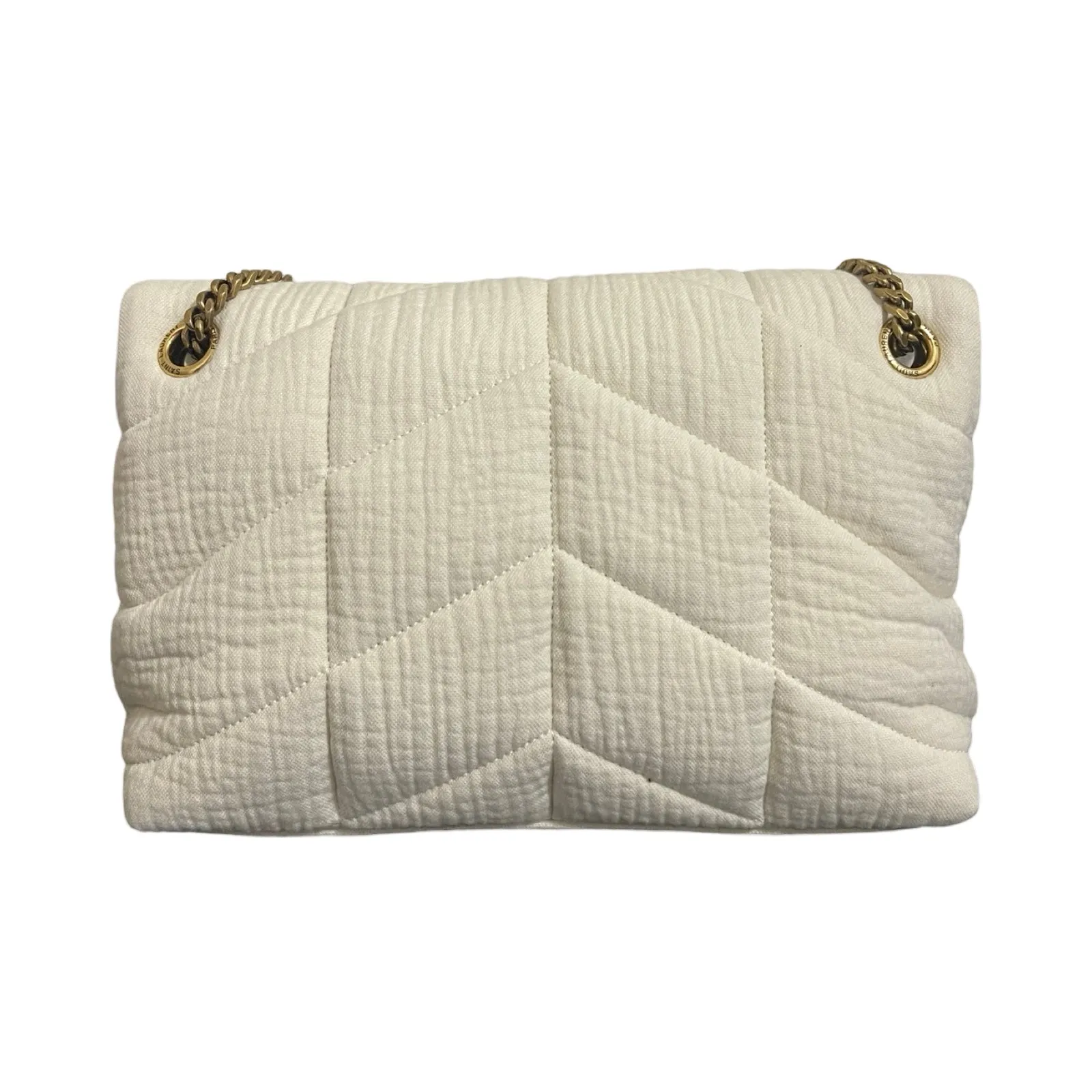 Pre-Owned Saint Laurent Small Puffer Fabric Chain Shoulder Bag
