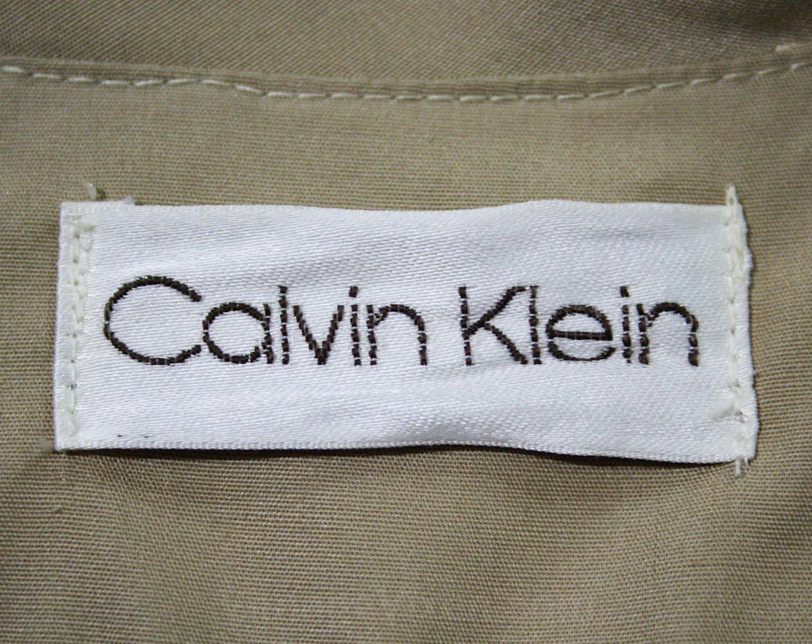 Size 6 Trench Coat - 80s Calvin Klein - 1980s Designer - Cotton Canvas - Leather Buttons - Fall - Autumn - Chic - Two Linings - 42987
