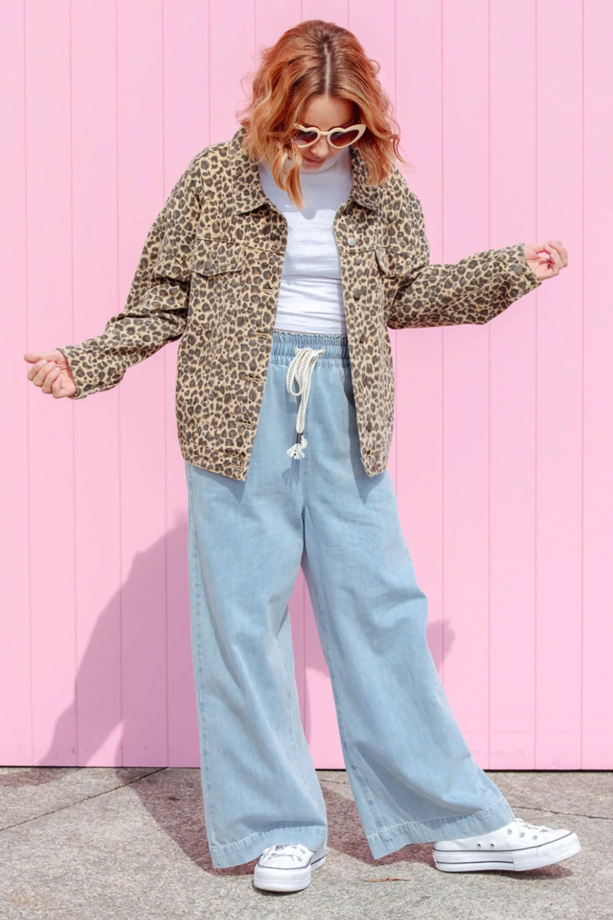 Street Denim Jacket - Leopard