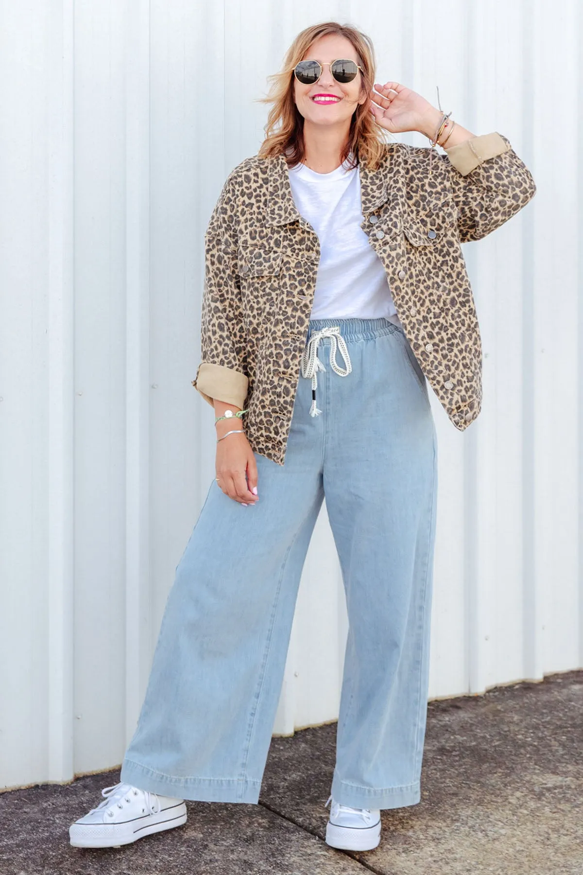 Street Denim Jacket - Leopard