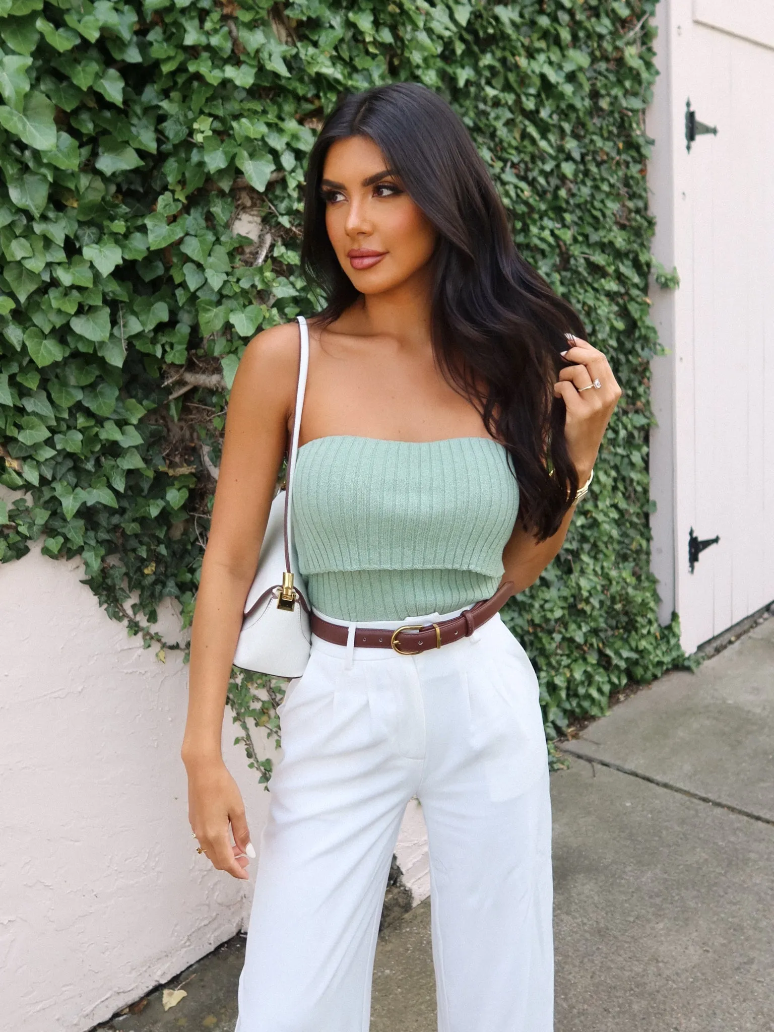 Sunny Knit Tube Top in Sage - Final Sale